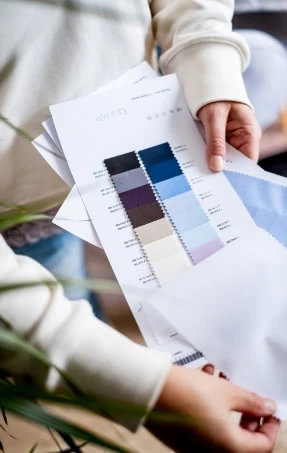 Palette de couleur sur des tissues