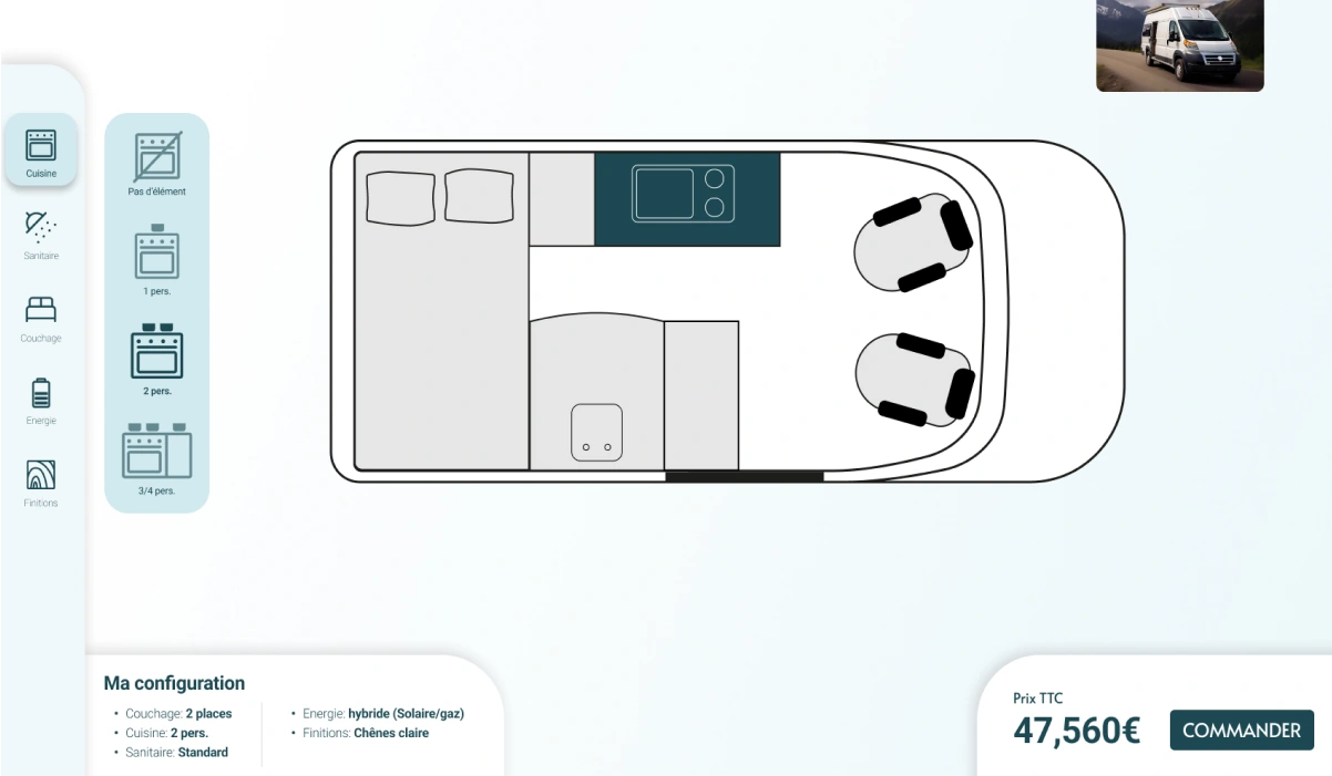 Configurateur de camping car en 2D