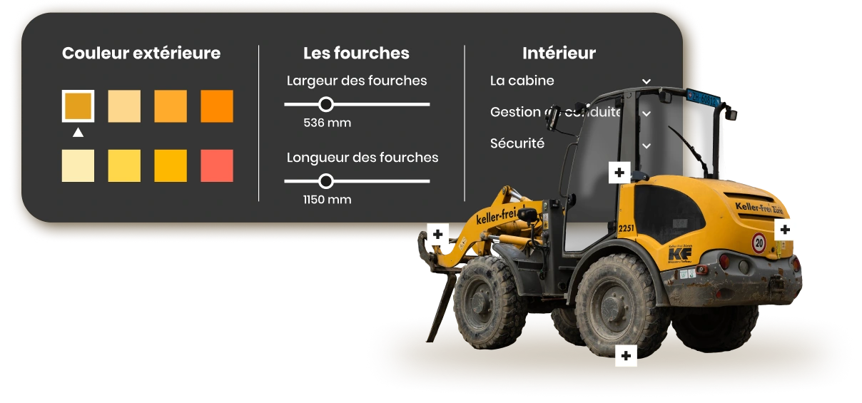 exemple de parametre de personnalisation d'un configurateur de véhicules