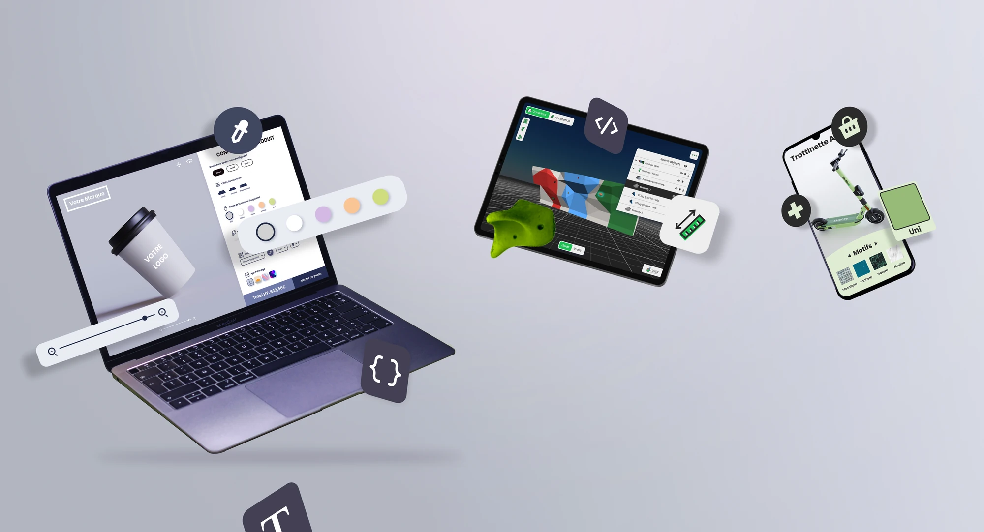 Image de couverture qui représente plusieurs exemples de configurateurs