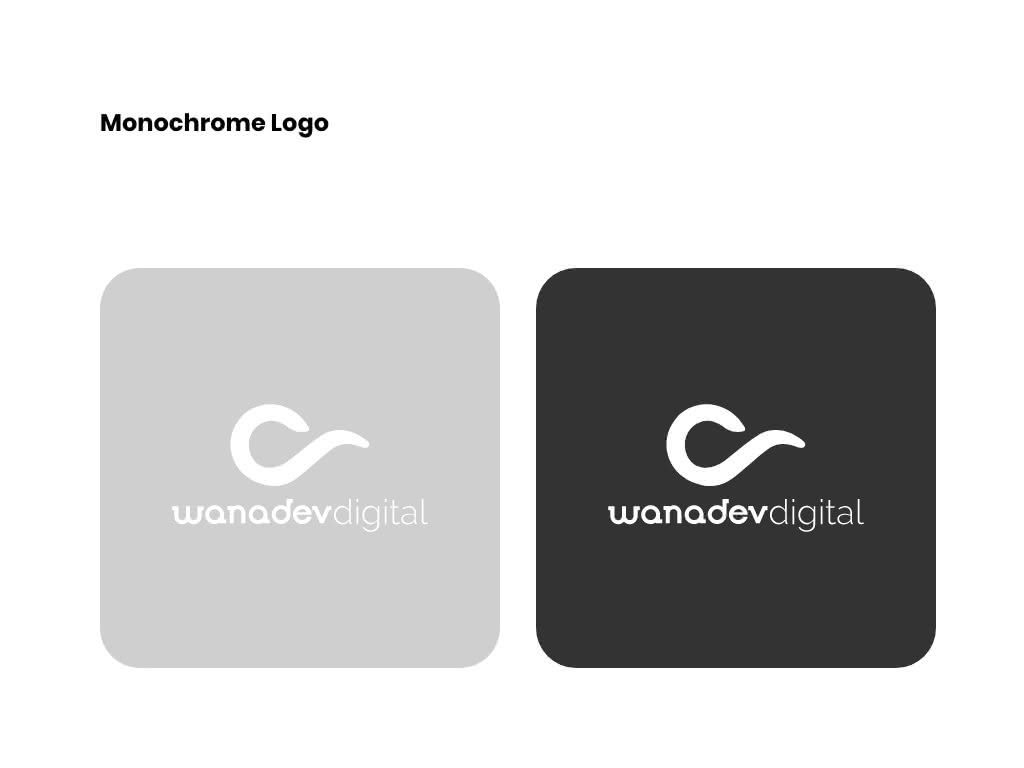 Variante du logo WanadevDigital en monochrome