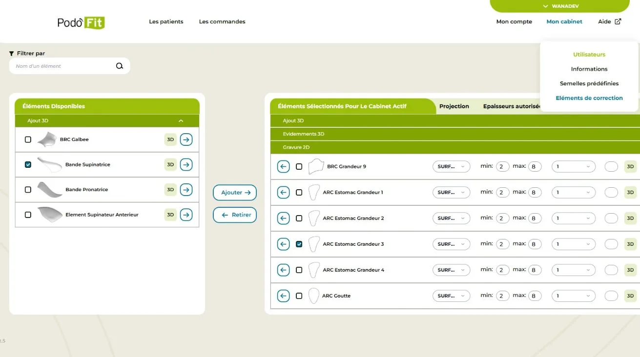 Interface de la plateforme Logicoss