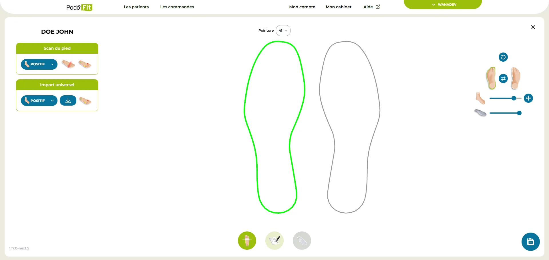 Application Podofit de conception de semelles orthopédiques